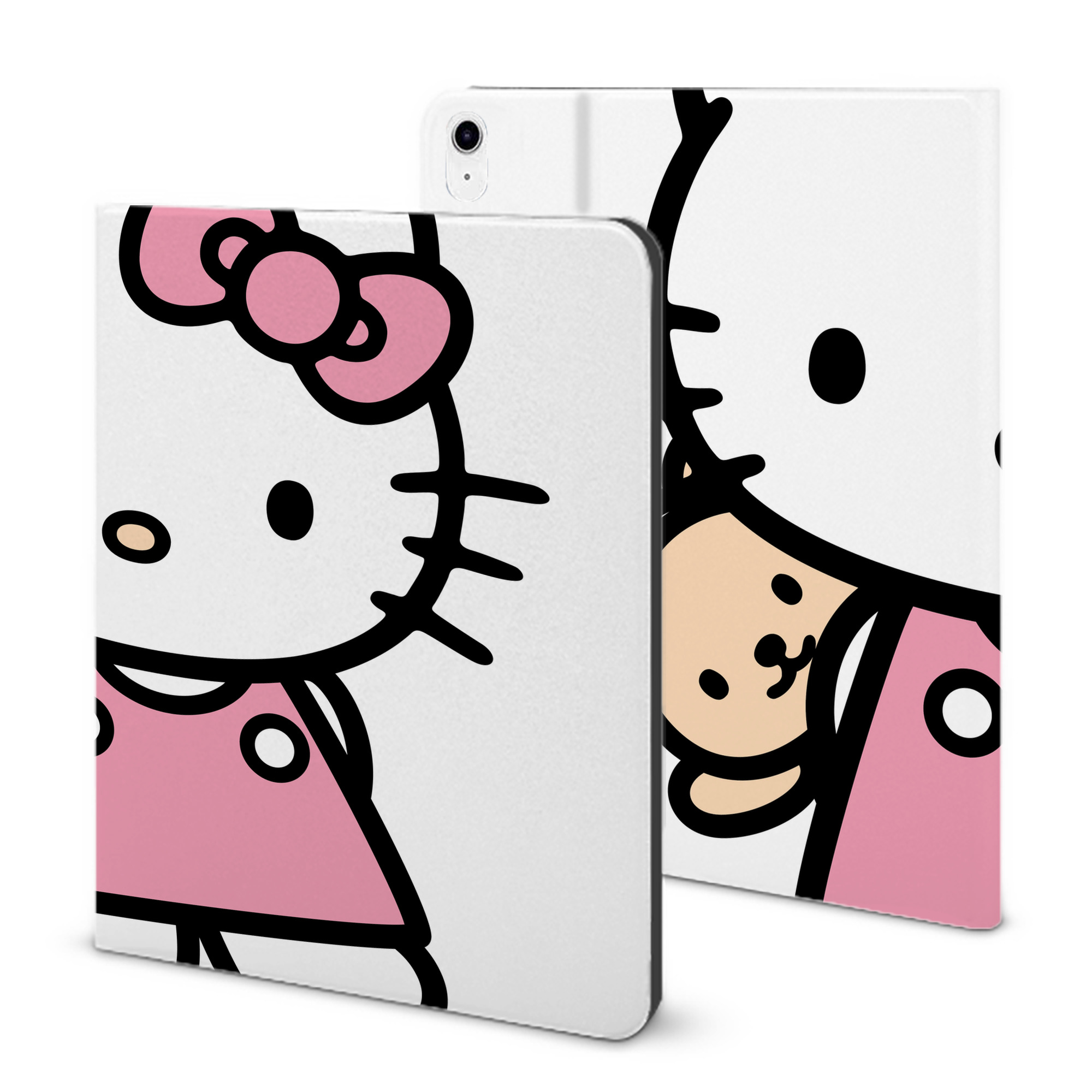 （画像用） Hello Kitty ハローキティ IPad ケース ブック型 PUレザー TPU 耐衝撃 軽量 薄型 ペン収納なし 全面保護 IPad 各モデル対応